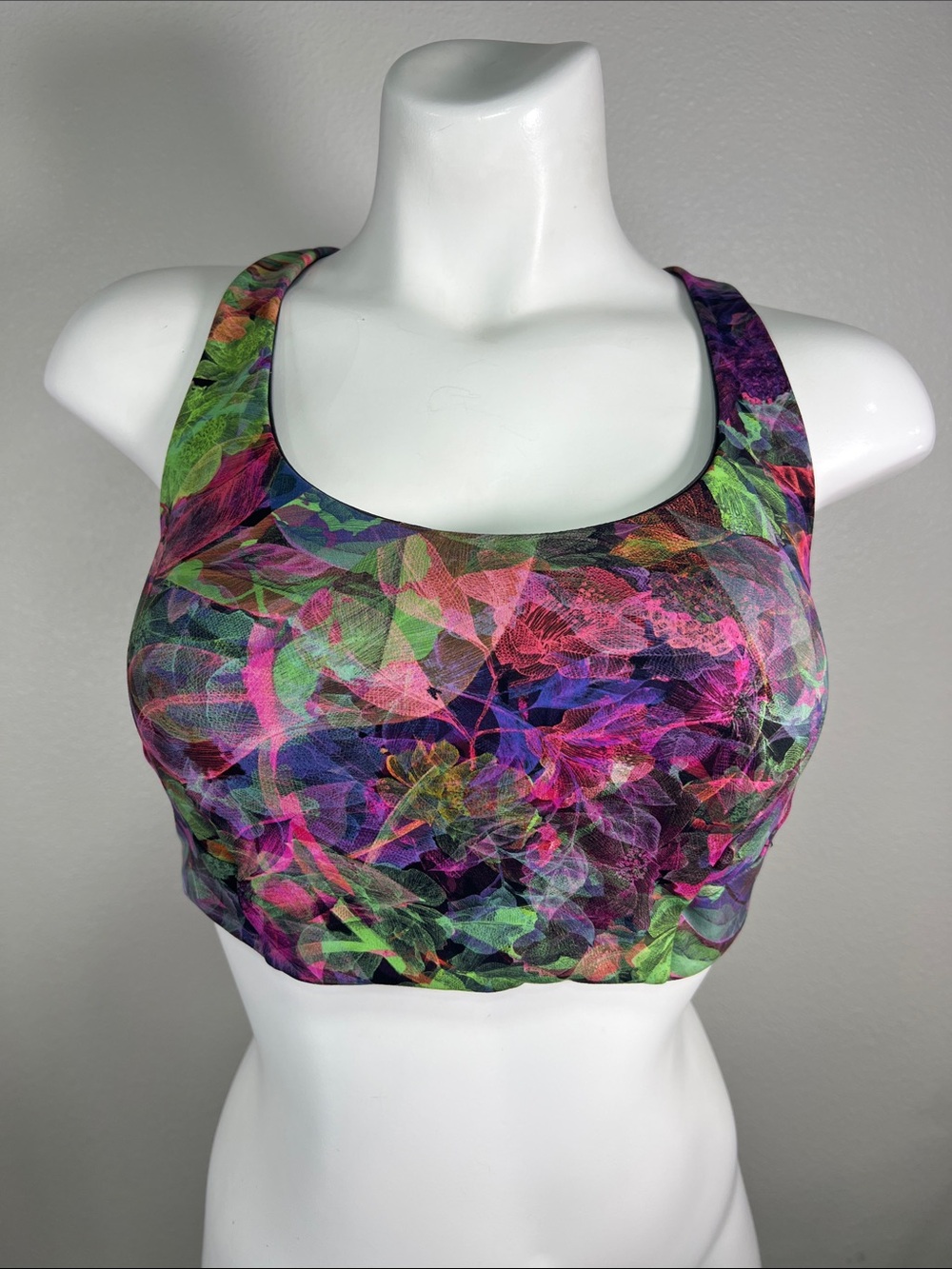 lululemon athletica Multicolor Leaf-Print Sports Bra Size 12